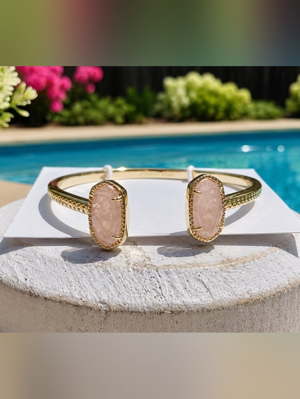 Kendra Scott Emilie Cuff Bracelet With Pink Stones - Picture 1 of 2